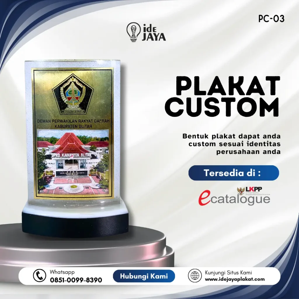 Plakat custom perusahaan berbahan fiberglass dari Ide Jaya Plakat Blitar